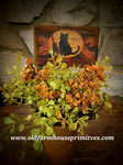 #PHCPF Primitive Fall Halloween Black Cat "Trick Or Treat" Potted Floral Arrangement 🎃  Back In Stock