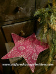 #GAPSM-R Primitive Red & Tan Coverlet Star Mat